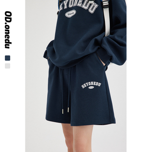 女夏季 中裤 复古美式 子宽松阔腿五分卫裤 休闲高腰裤 od灰色运动短裤