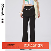 阔腿垂感假两件屁帘微喇高腰休闲运动裤 ODonedu裙裤 女2025新夏款