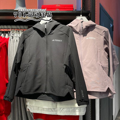 阿迪达斯女子连帽防风运动外套