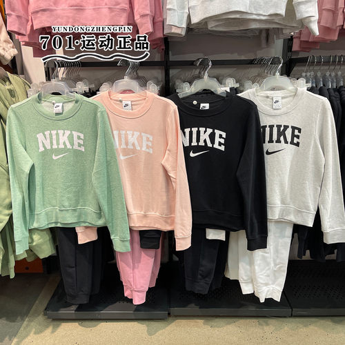 耐克女子加绒保暖短款卫衣