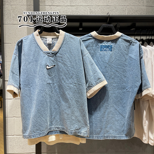 T恤HV1919 百搭休闲半袖 436 针织透气时尚 NIKE耐克男子牛仔风短袖