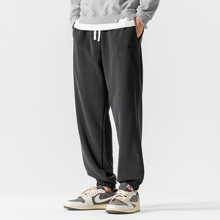 潮牌束脚休闲松紧腰运动裤 裤 男宽松直筒阔腿裤 卫裤 子男秋冬新款