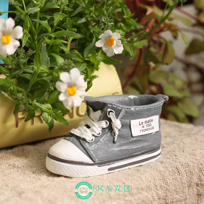 ins杂货ZAKK树脂运动鞋帆布鞋摆件装饰迷你花盆日系