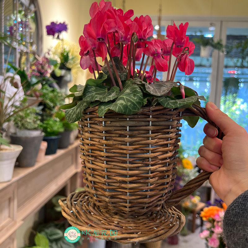 KK后花園藤編手提插花籃