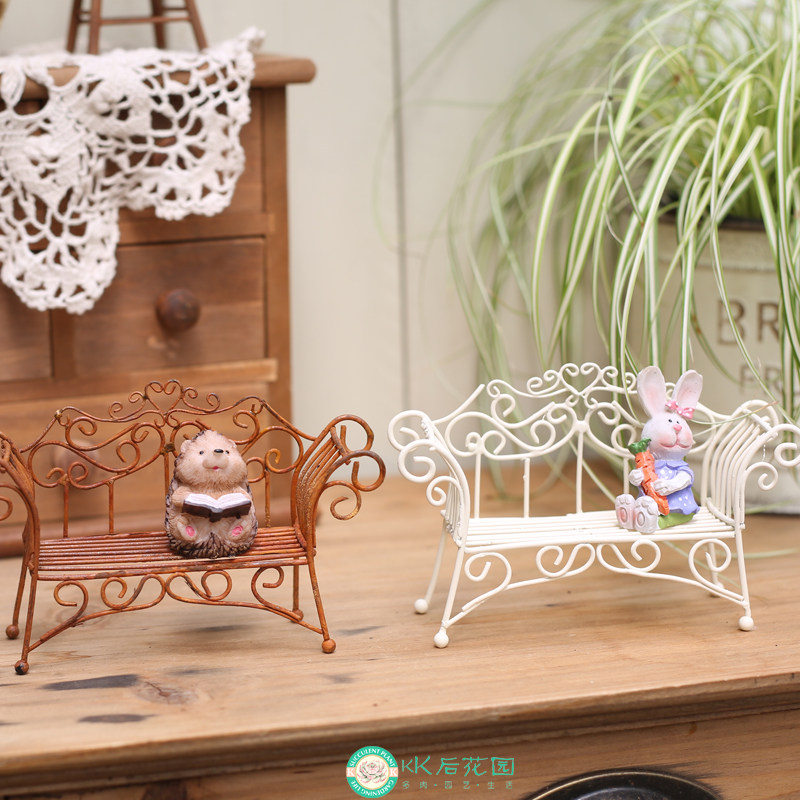 微缩长椅子双人椅手工拍摄道具娃娃屋家具精致铁艺椅独家售完无补,家居饰品,户外/庭院摆件,淘宝优惠券,粉丝福利购,淘宝优惠卷