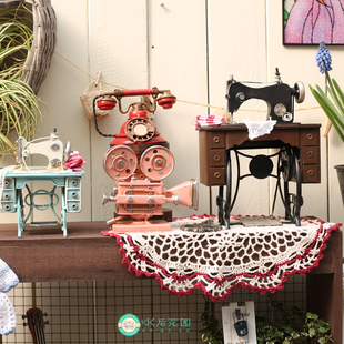 出口外贸精工复古怀旧铁艺老式缝纫机迷你模型仿真摆件杂货装饰