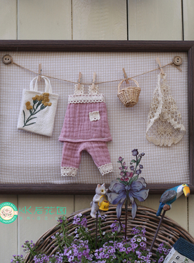 刺绣相框画框手工娃娃玩偶挂件摆件挂小衣服画框娃娃屋杂货