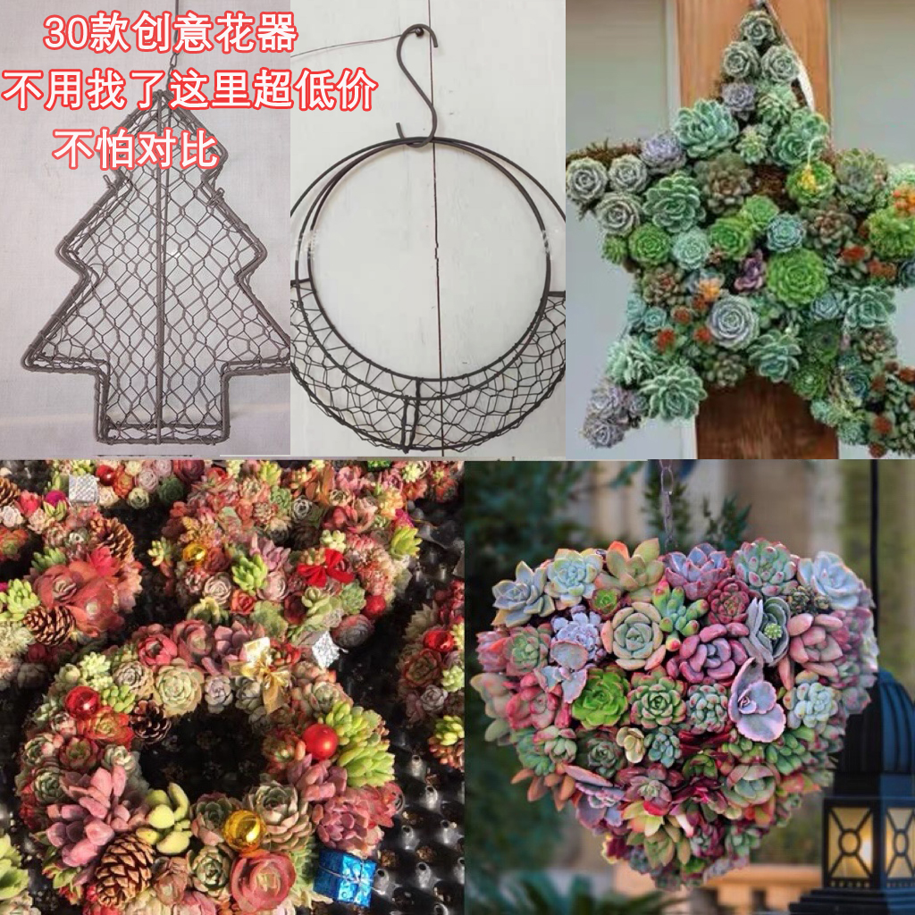多肉铁艺花环园艺悬挂圆形爱心鸟笼壁挂垂吊铁篮船形网格创意壁挂,鲜花速递/花卉仿真/绿植园艺,花盆,淘宝优惠券,粉丝福利购,淘宝优惠卷
