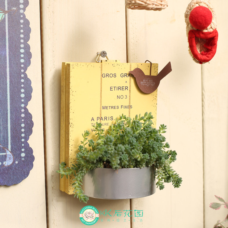 zakka日系杂货奶黄可挂可摆放木质加铁艺挂板清新桌面广告板收纳