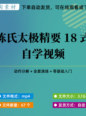 陈氏太极拳精要十八式自学视频高清陈式太极18式