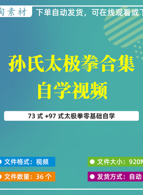 孙氏太极拳合集全套自学视频零基础自学73式97式孙氏太极拳