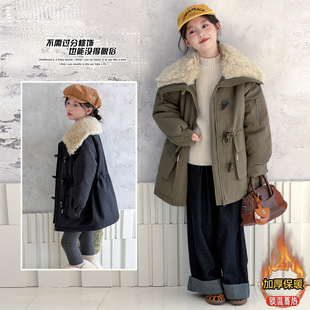 女童派克服冬季2025新款夹棉加厚8岁9小女孩保暖10收腰冲锋衣外套