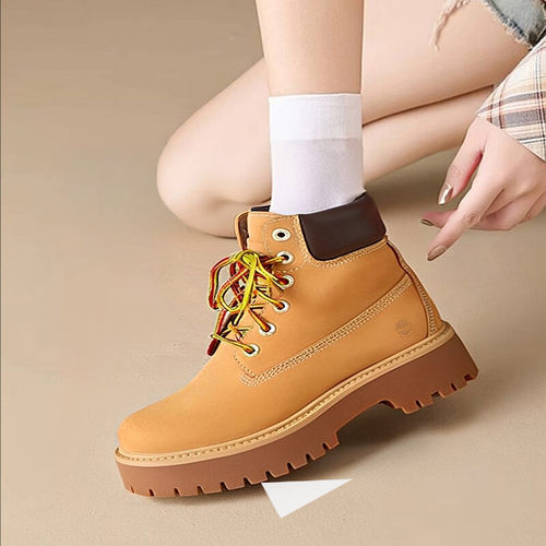 Timberland添柏岚大黄靴女鞋户外经典高帮靴子正品厚底女款马丁靴