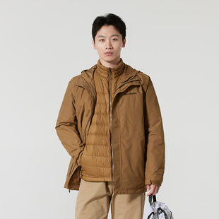 Columbia哥伦比亚三合一男装士24冬新款羽绒内胆外套防水户外