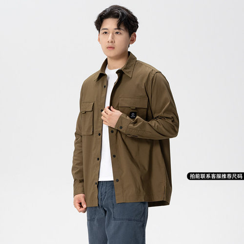 Timberland添柏岚外套男春季新款户外休闲夹克宽松长袖衬衫A68WU