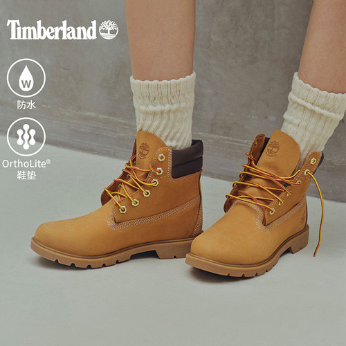 Timberland添柏岚经典大黄靴女鞋户外徒步登山高帮靴子防水马丁靴