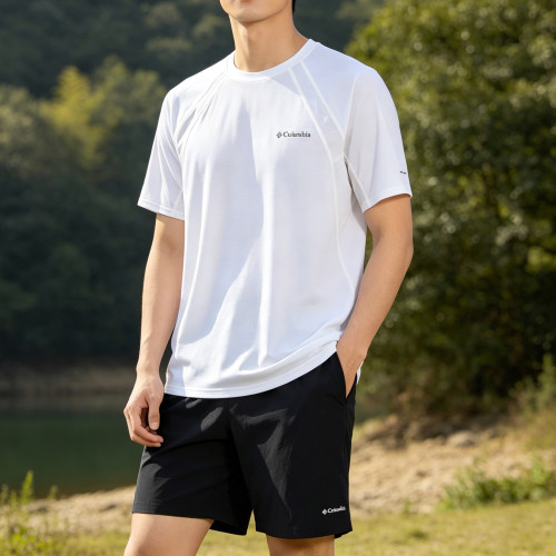 哥伦比亚男士运动套装夏季新款跑步健身运动服短袖t恤短裤两件套
