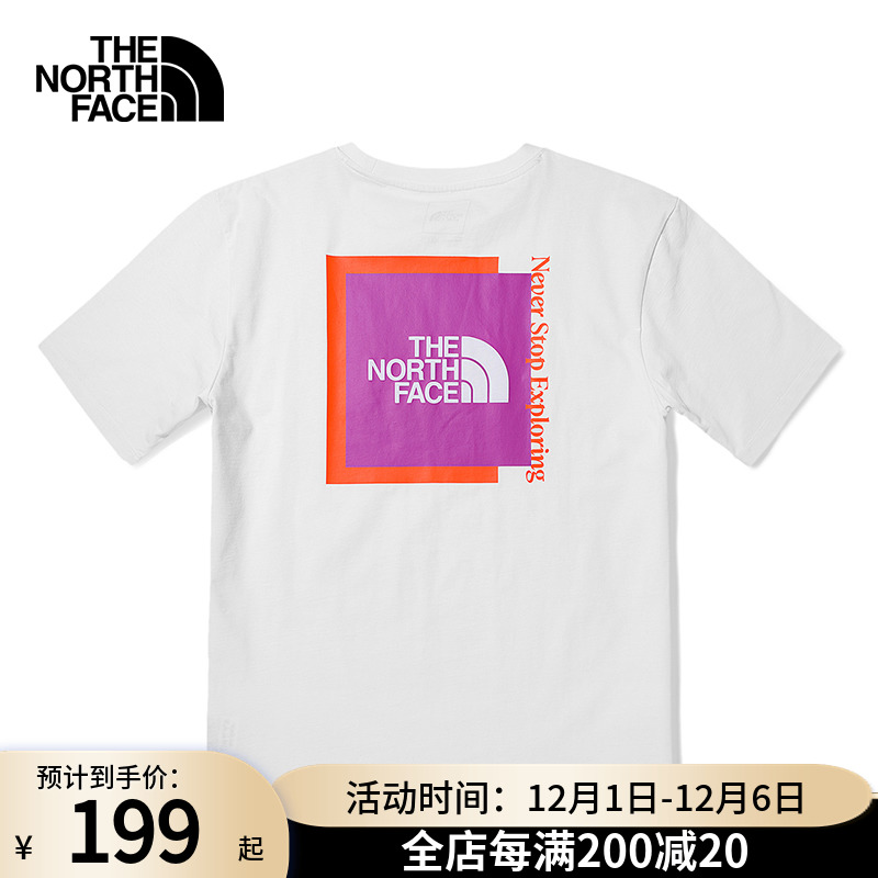 TheNorthFace北面夏季短袖男半袖户外运动服透气跑步白色T恤81MU