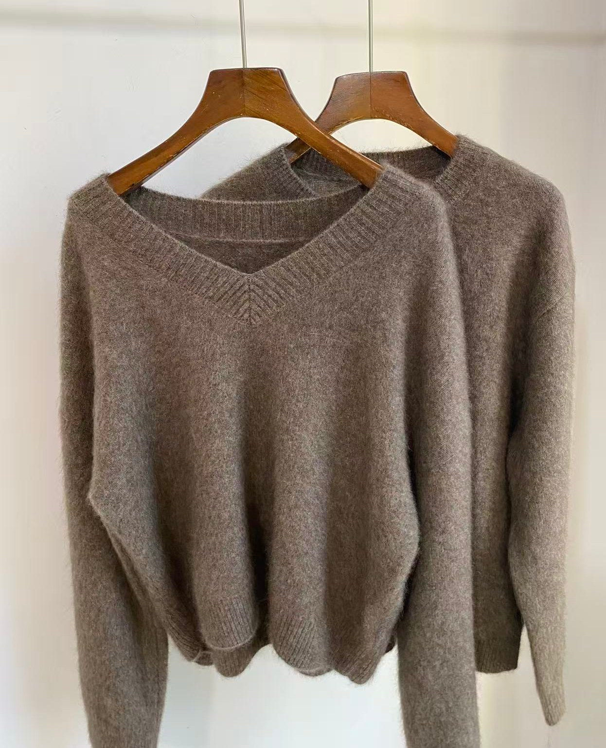 【只换尺码】LP旗下牦牛绒羊绒混纺拉绒慵懒风宽松V领套头毛衣