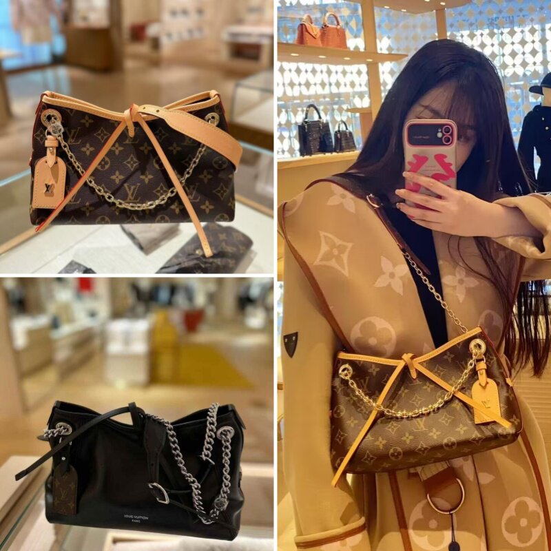 LV/女包26新款老花Carryall BB子母包购物袋链条包手拎单肩斜跨包