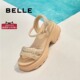 百丽厚底一字带凉鞋 D7Z2DBL5 休闲凉鞋 2025夏新款 妈妈女法式