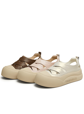 天美意25夏镂空透气厚底小白鞋运动板鞋女一脚蹬休闲鞋KB072BK5