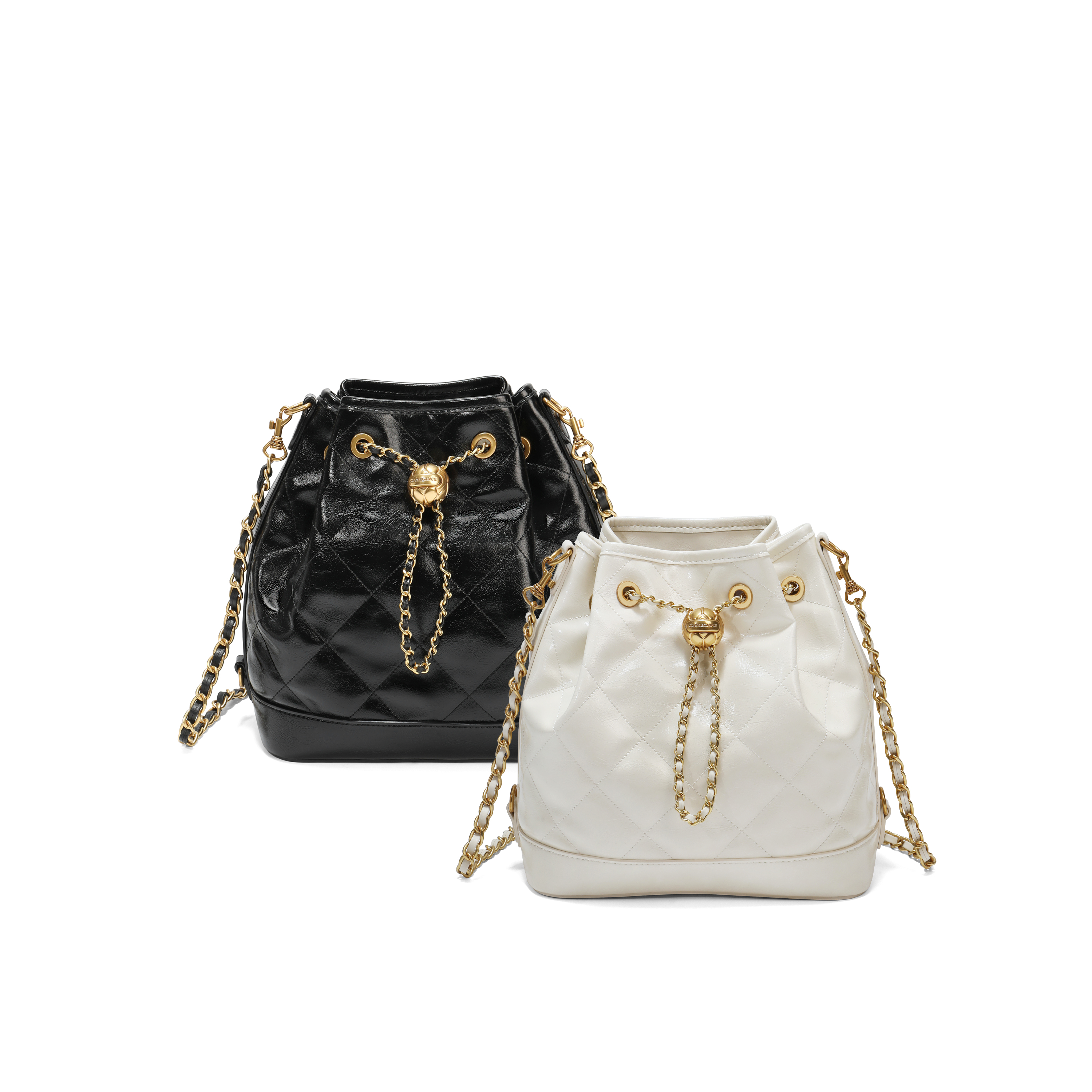 百丽包包女2025秋季新款休闲 小香风菱格单肩斜挎水桶包JY155DX5