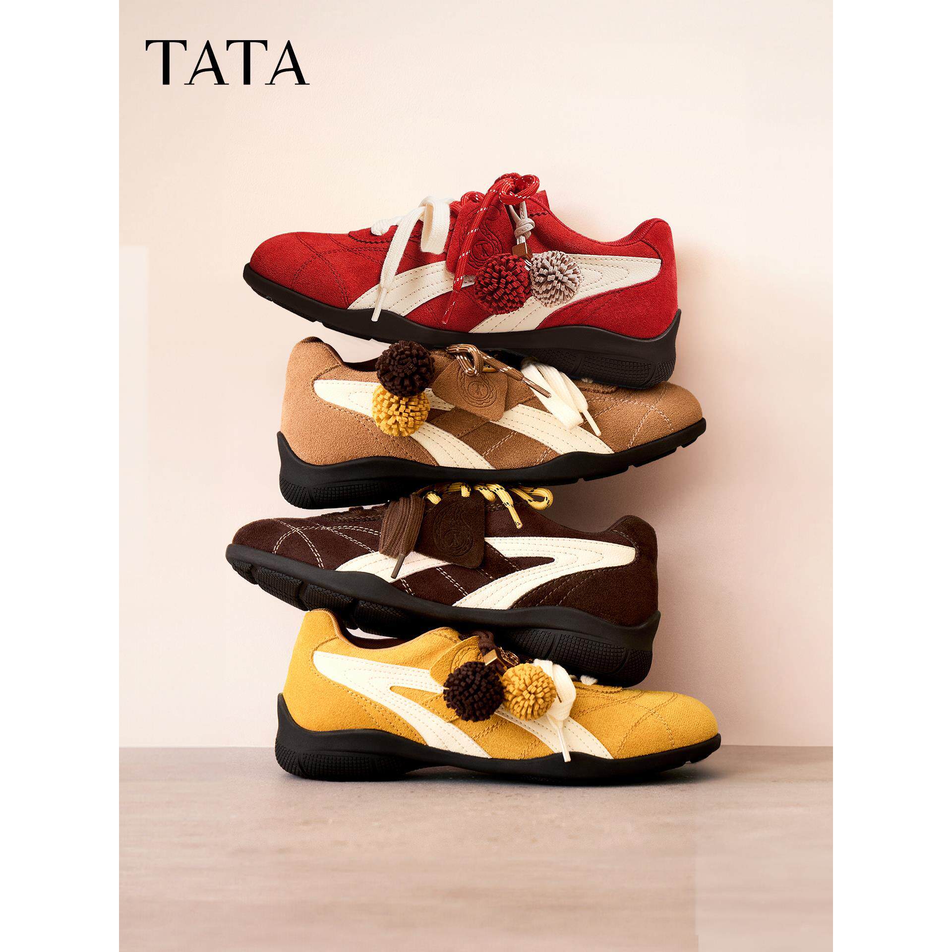 TATA他她松果鞋德训鞋女秋冬鞋