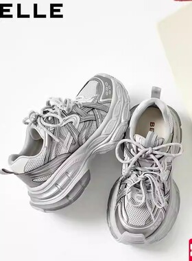 百丽双鞋带星河轨迹老爹鞋女26春新厚底休闲运动鞋F3F1DAM6预