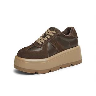 2025春新款 TATA他她糕糕鞋 子休闲板鞋 女鞋 CX901AM5 厚底复古德训鞋