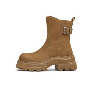 CFB60DZ5 靴2025冬新款 天美意厚底复古西部靴短靴女鞋 时装