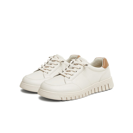天美意复古厚底休闲鞋软底英伦小皮鞋女小白鞋2025春新款CHA33AM5