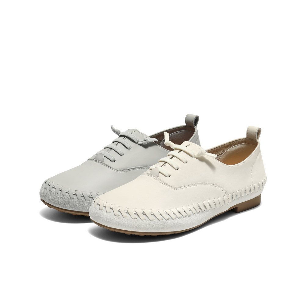 百丽2025新款真皮牛津鞋