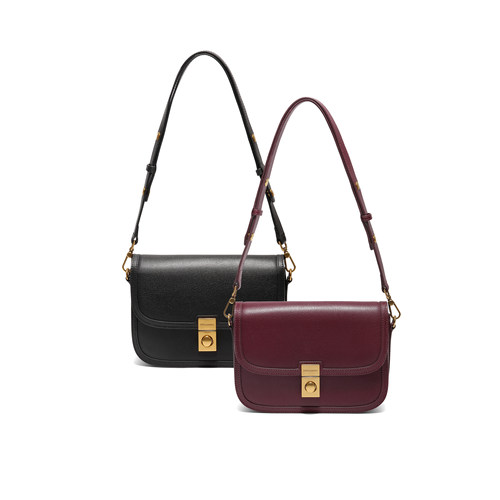 百丽2025冬新通勤女斜挎小方包