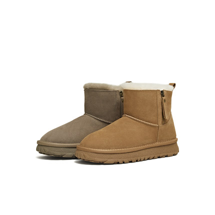 天美意复古厚底加绒保暖雪地靴短靴中筒靴棉鞋25冬季新款KXD72DZ5