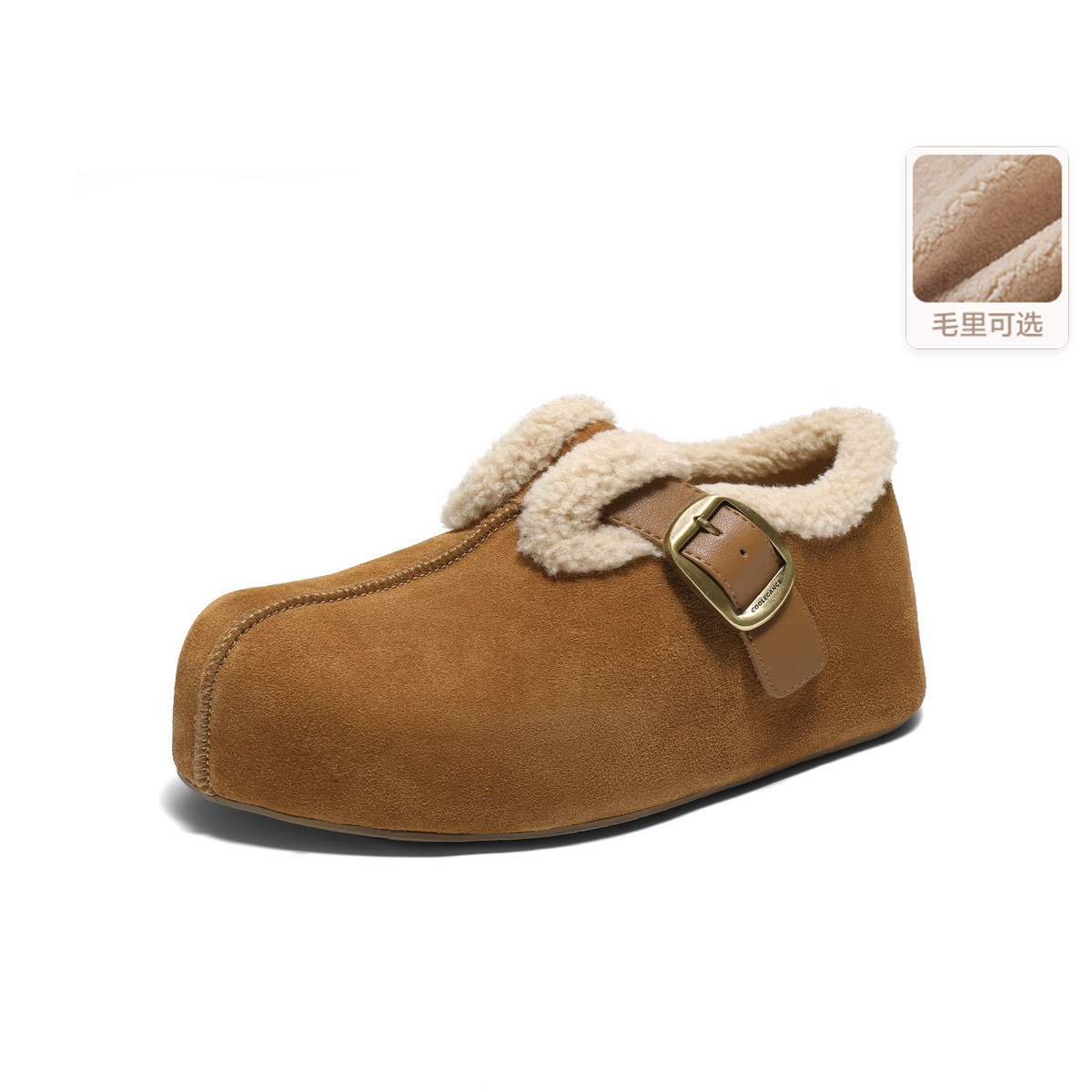 百丽周雨彤同款百丽厚底花生吐司勃肯鞋2代包头穆勒女拖E4T1DCH预