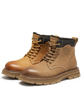 天美意2025冬新款商场同款大黄靴系带户外短靴男马丁靴WCL01DD5