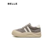 子厚底休闲板鞋 冬季 新款 百丽女鞋 高帮大头面包运动板鞋 E6X1DDM5预