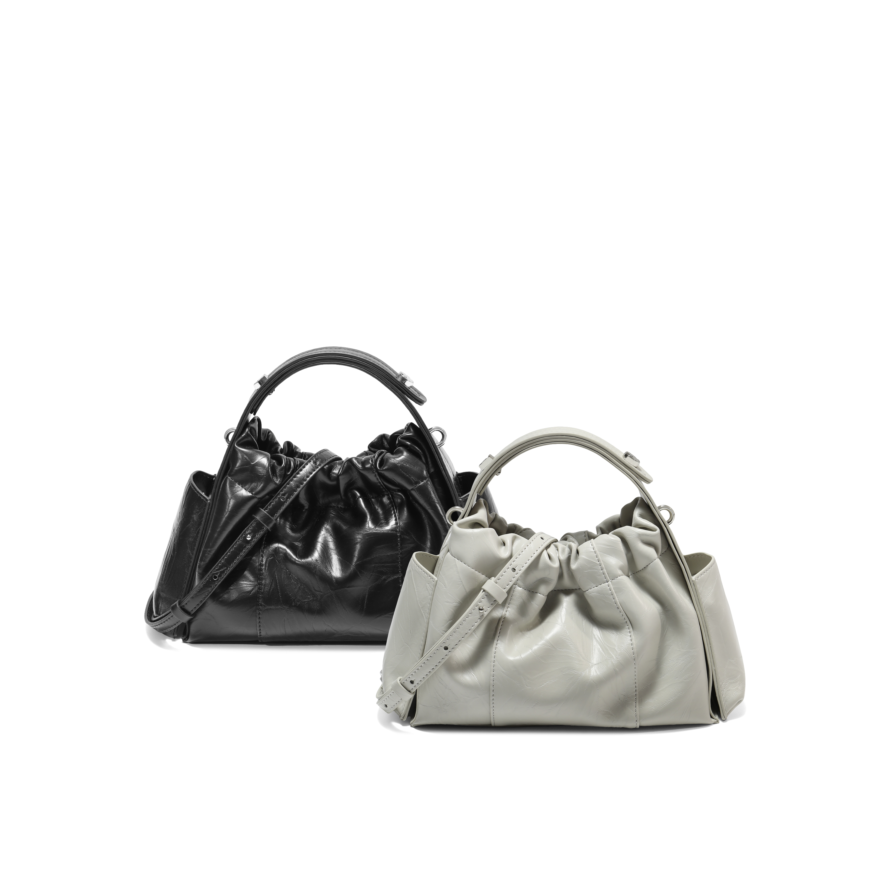 百丽包包女2025秋新褶皱手抓纹时髦休闲 单肩斜挎手提包F9615DX5