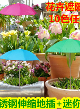 植物花卉防晒伞多肉盆景盆栽遮阳伞防雨伞户外不锈钢伸缩地插伞