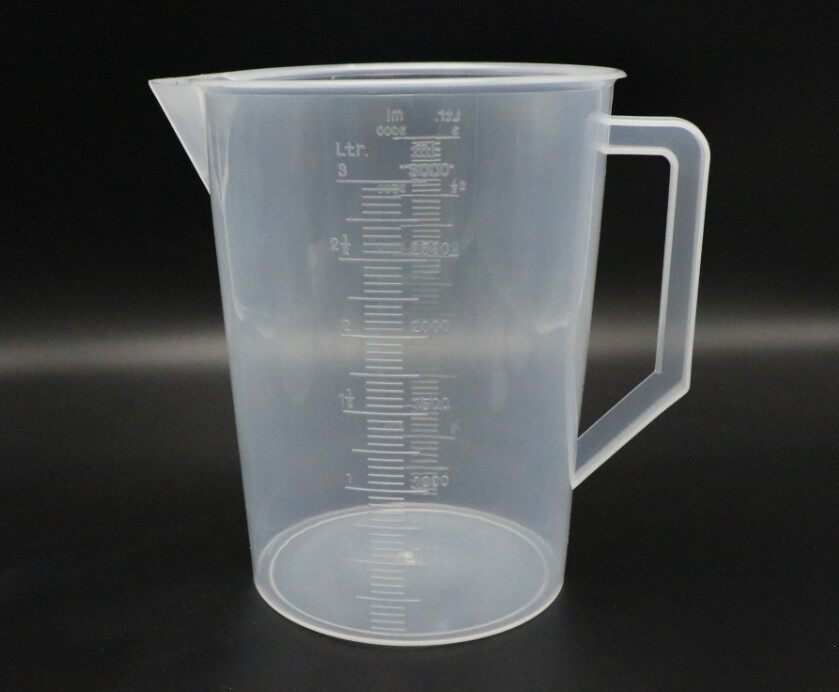 3000ml毫升带刻度塑料量杯 3l升带把烧杯实验室烘焙工具 分装器皿