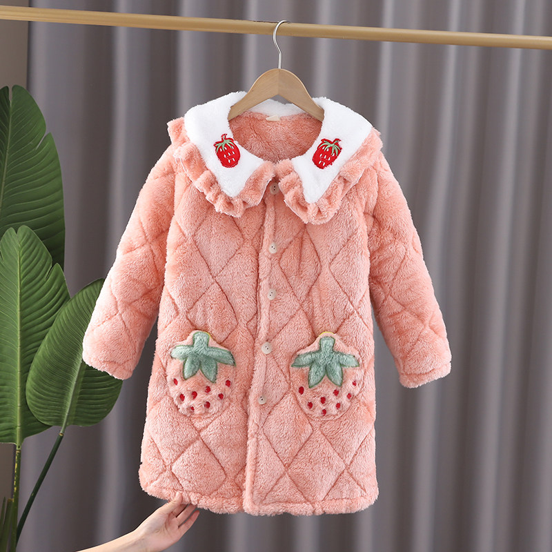 儿童睡衣冬季女童法兰绒浴袍夹棉加厚保暖珊瑚绒中大童睡袍家居服,童装/婴儿装/亲子装,家居袍/睡袍,淘宝优惠券,粉丝福利购,淘宝优惠卷