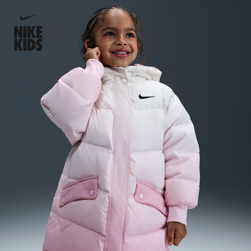 耐克幼童轻便柔软羽绒服外套冬季女童图案保暖舒适NIKE IQ9980