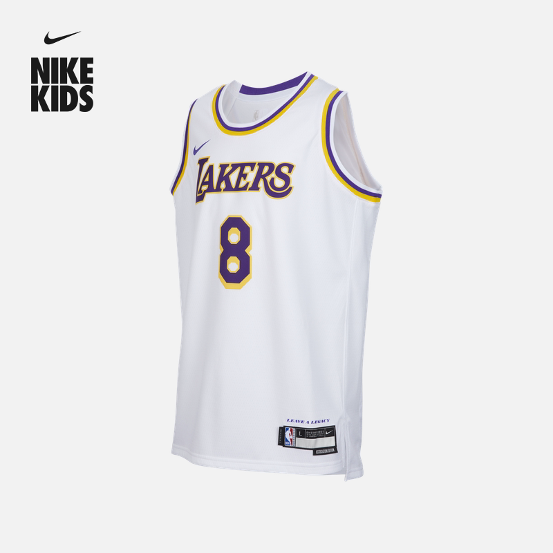 耐克洛杉矶湖人队大童透气速干球衣男童轻便网眼NIKE NBA IV5730