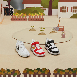 耐克酷菠萝幼童平底运动鞋春季男女童低帮板鞋NIKE COURT DV5457