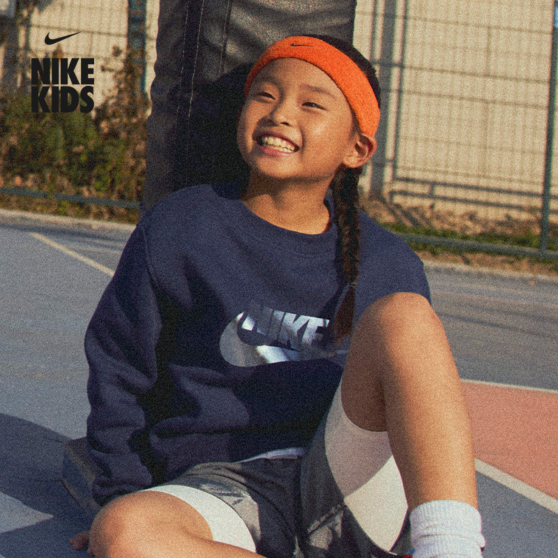 耐克大童加绒运动衫冬季新款男女童针织NIKE CLUB FLEECE HQ0975