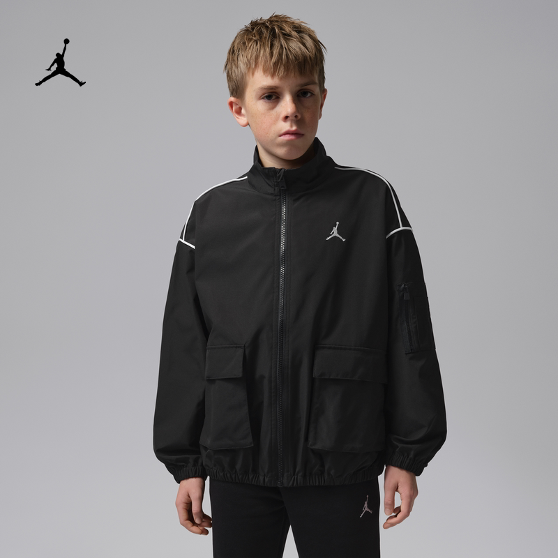 耐克乔丹大童梭织运动夹克春季新款男童户外外套JORDAN IR8379