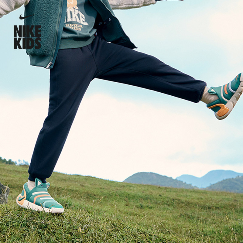 耐克小勾婴童透气柔软长裤男女童宝宝加绒针织运动裤NIKE IB2542