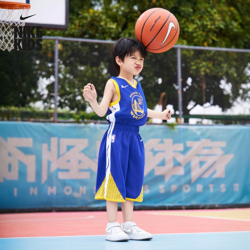 Nike耐克官方男童金州勇士队Icon NBA斯蒂芬·库里幼童球衣FZ0891