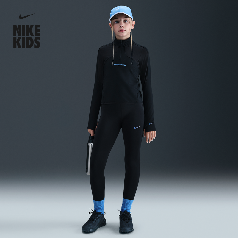 耐克大童速干训练紧身裤冬季新款女童举重NIKE DRI-FIT HV0301